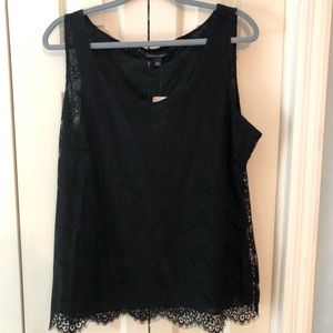 Black lace camisole.